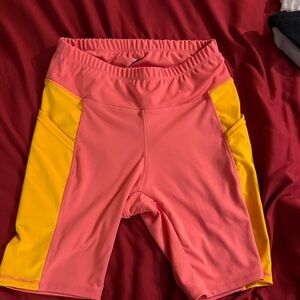 Pink and Yellow Athletic Shorts